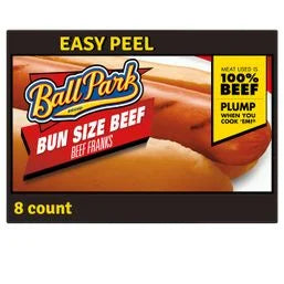 Ball Park Hot Dogs, Beef, 8 Count