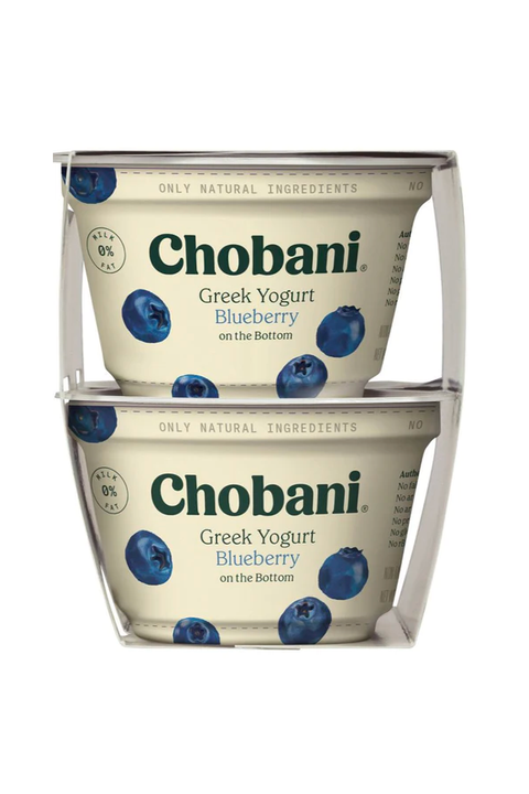 Chobani Yogurt, Greek, Nonfat, Blueberry on the Bottom, Value 4 Pack